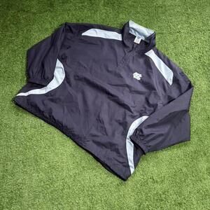 Vintage UNC Tar Heels NCAA Pullover Jacket Navy Blue 2XL Y2K Windbreaker